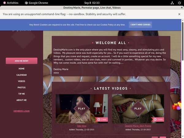Destiny Marie User Name Password