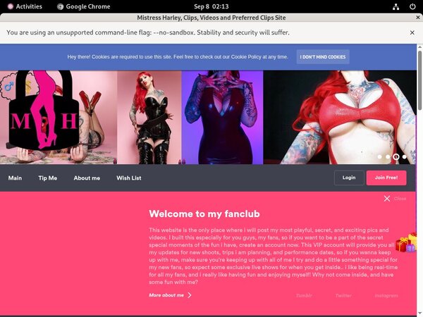 Free Mistress Harley Accounts