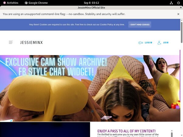 JessieMinx Sign Up Page