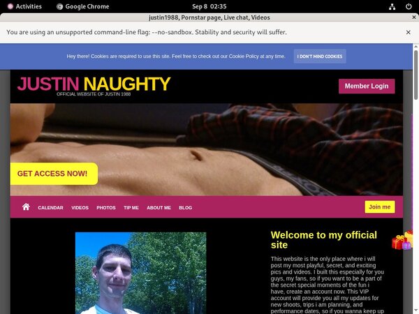 Justin1988 Signup Page