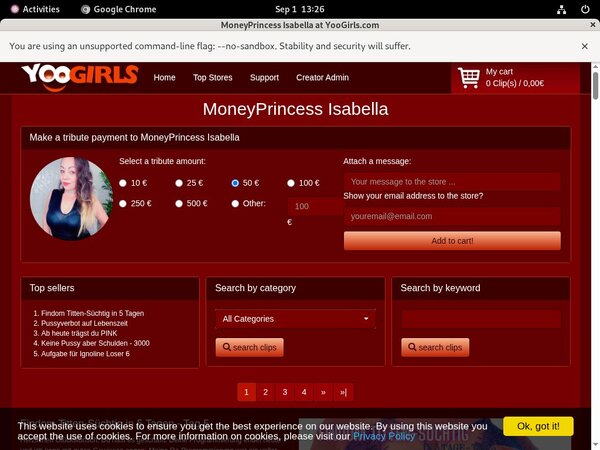 Moneyprincess Isabell Register