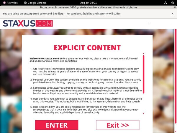 Free Staxus.com Account Password